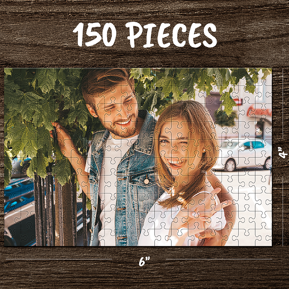 Custom Collage Jigsaw Lovely Couple Photo on Puzzle