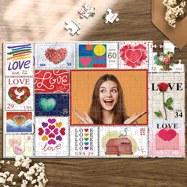 Custom Love Stamps - Memorial Jigsaw Puzzle