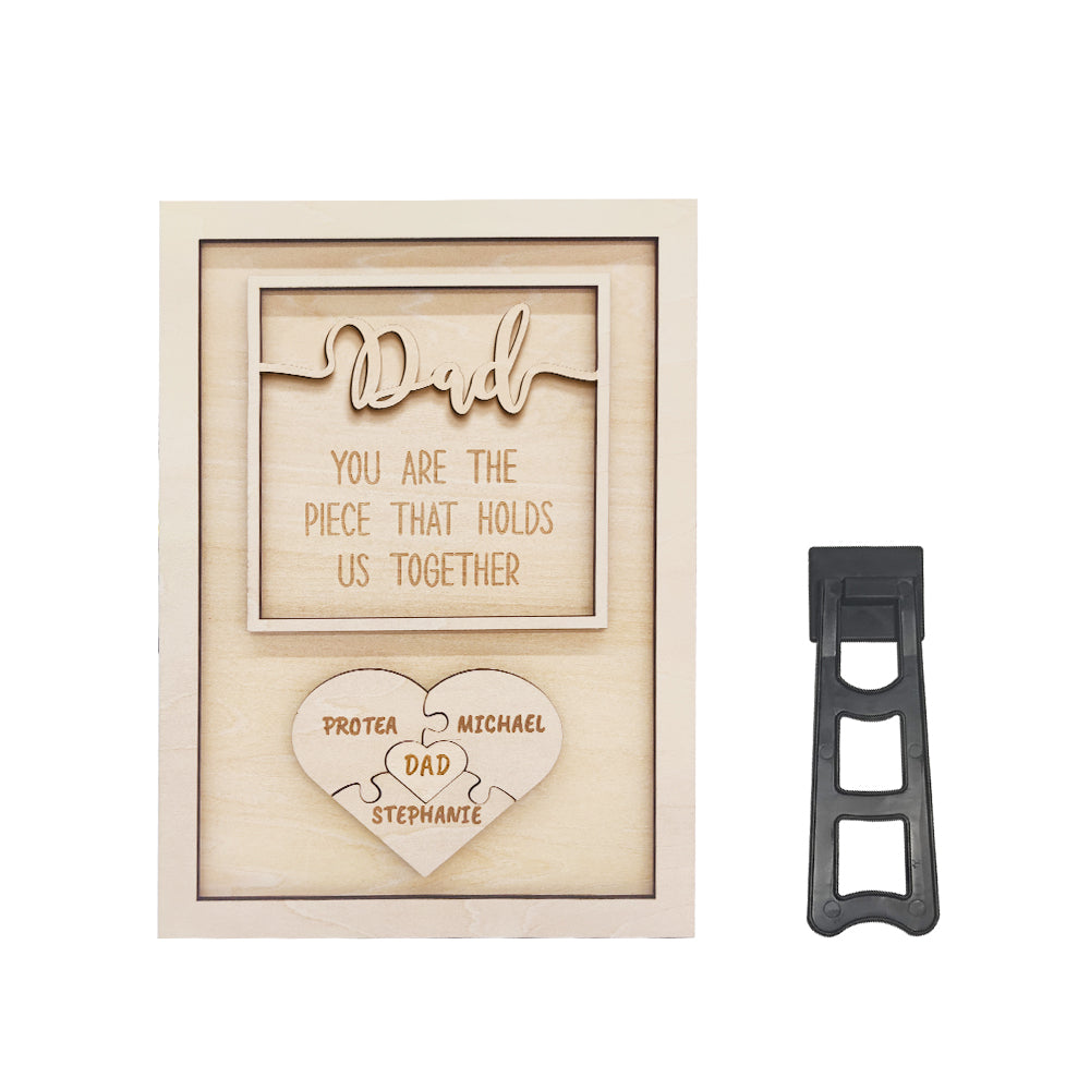 Personalised Puzzle Plaque Dad You Are the Piece That Holds Us Together Father's Day Gift