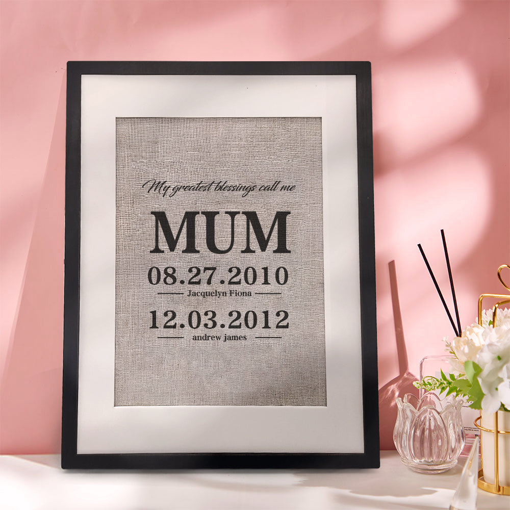 Personalised Mother Gift My Greatest Blessings Call Me Mum Name Sign Gift for Mother