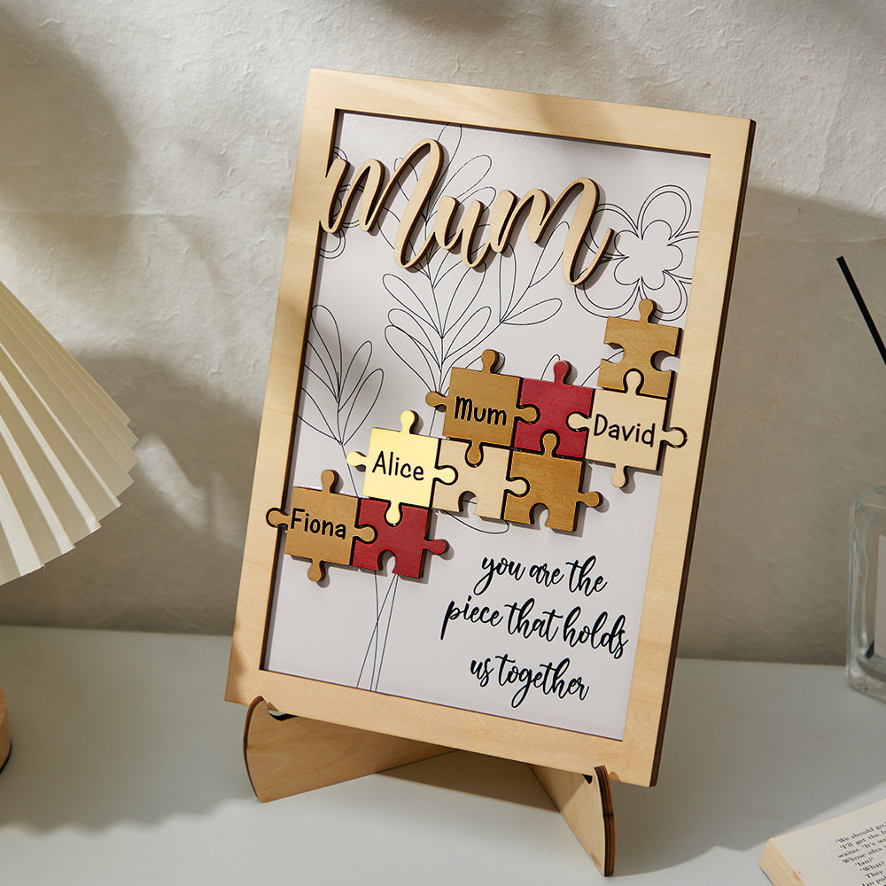 Custom Name Puzzle Ornament Creative Wooden Gifts for MUM