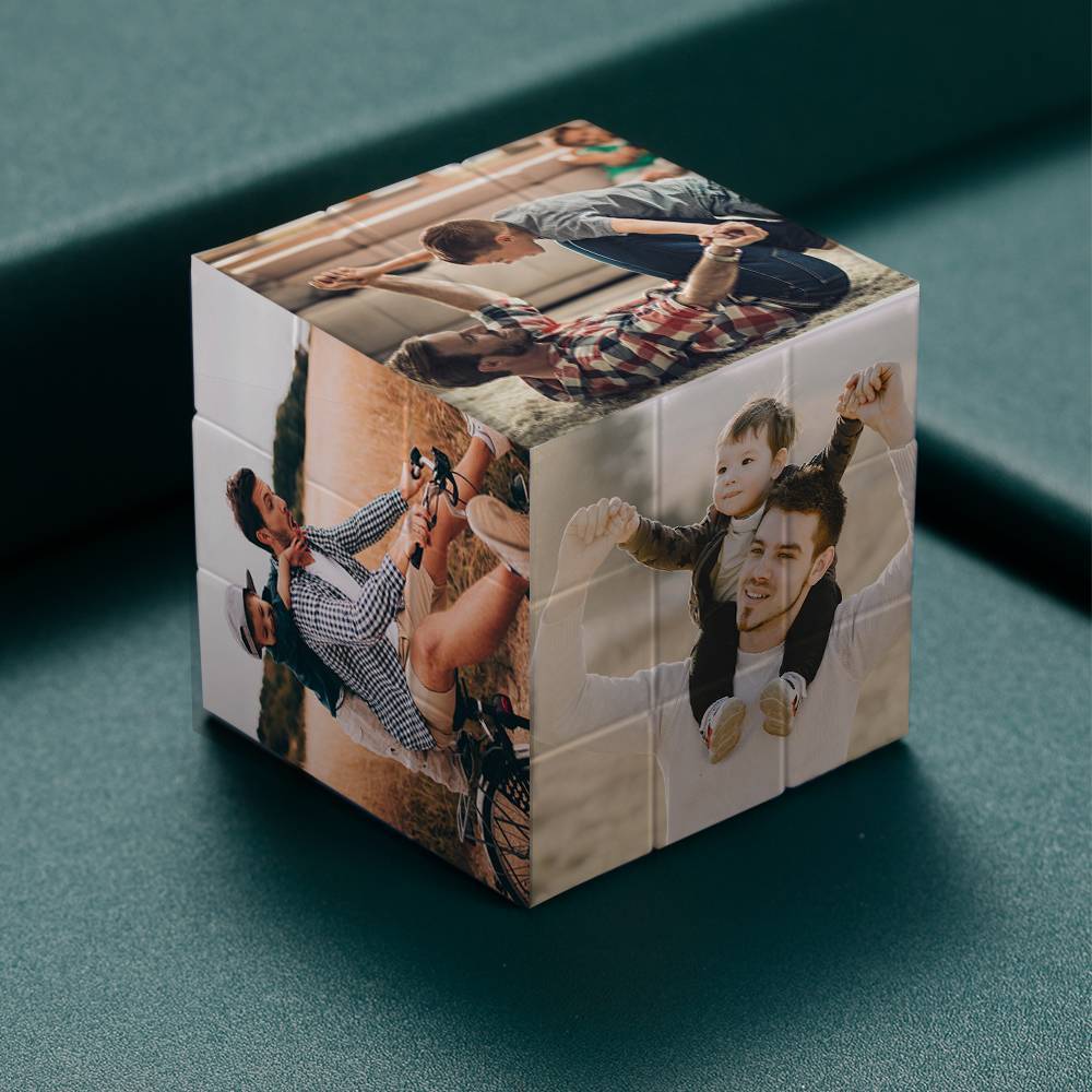 Custom Multi Photo Rubic's Cube - Happy Time With Family