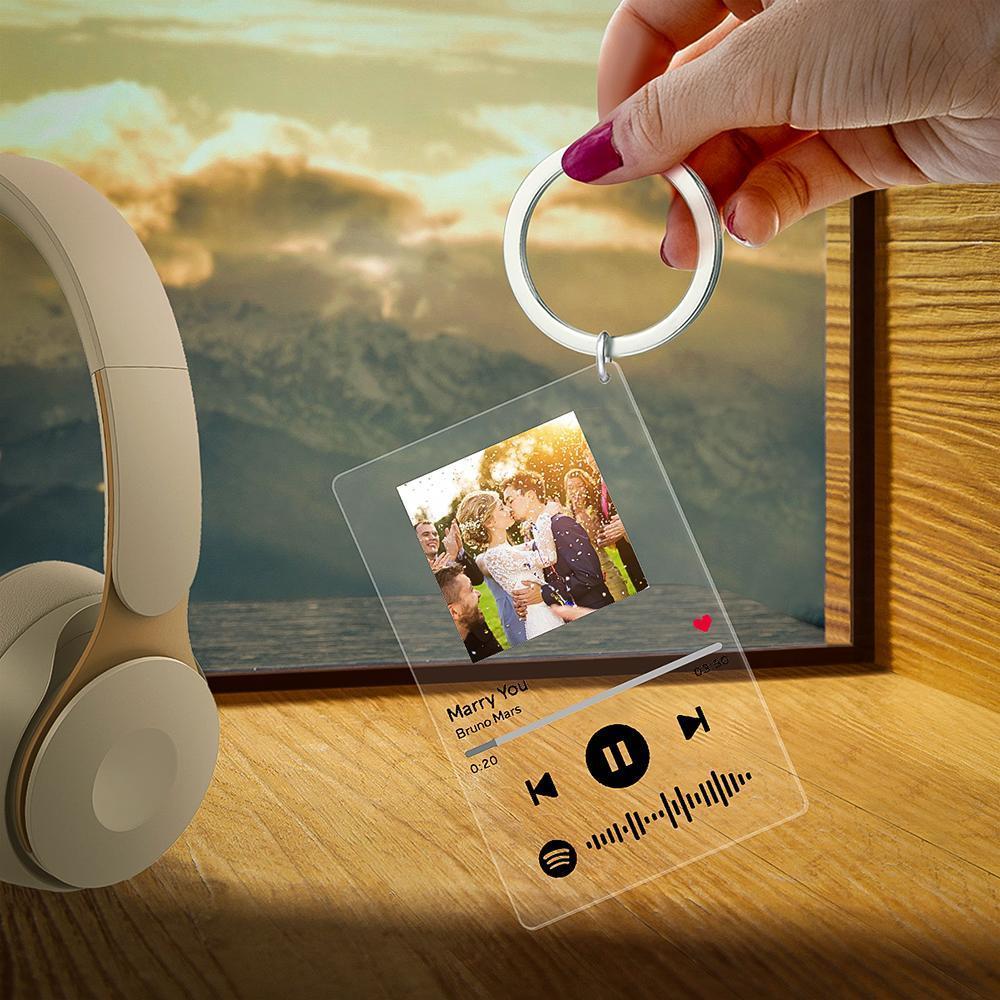Personalized Spotify Code Music Acrylic Plaque Keychain(2.1in x 3.4in)