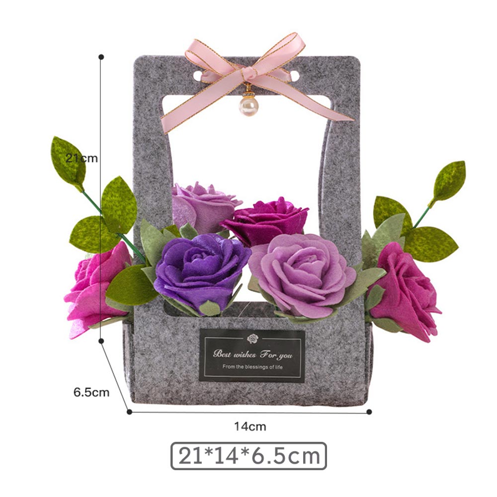 Purple Rose Portable Flower Basket For Mother's Day