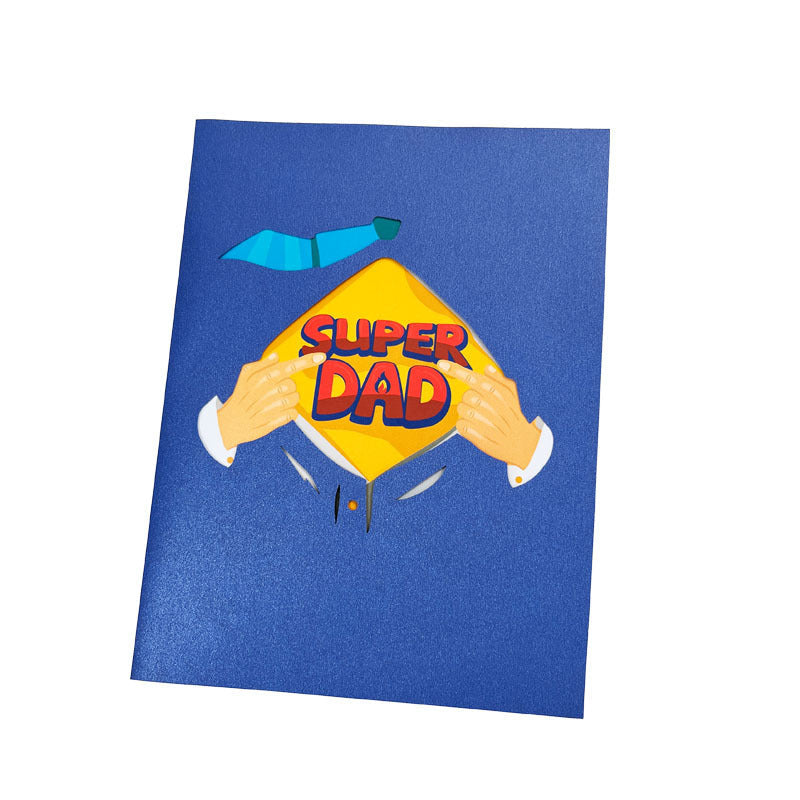 Father's Day Card 3D Pop Up Card Super Dad Greeting Card for Him