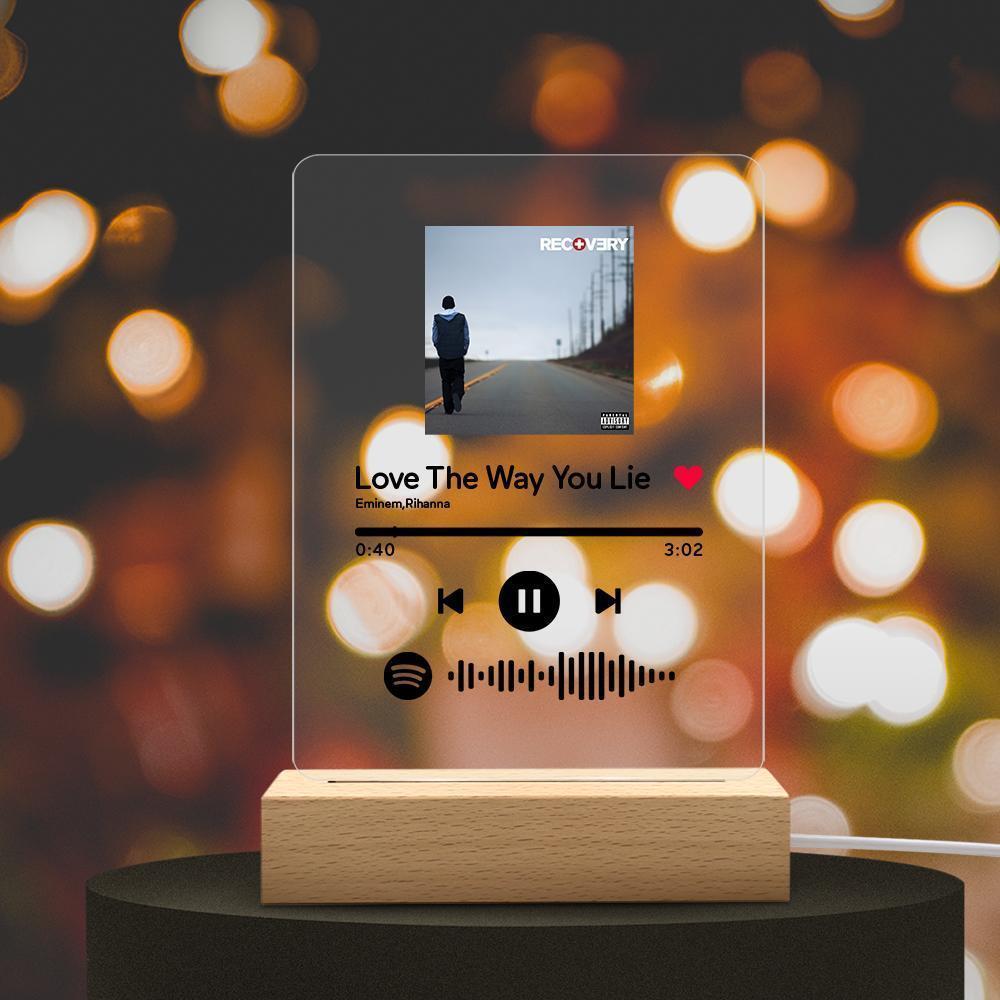 Personalized Spotify Code Music Plaque Night Light Gifts For Kids (5.9in x 7.7in)