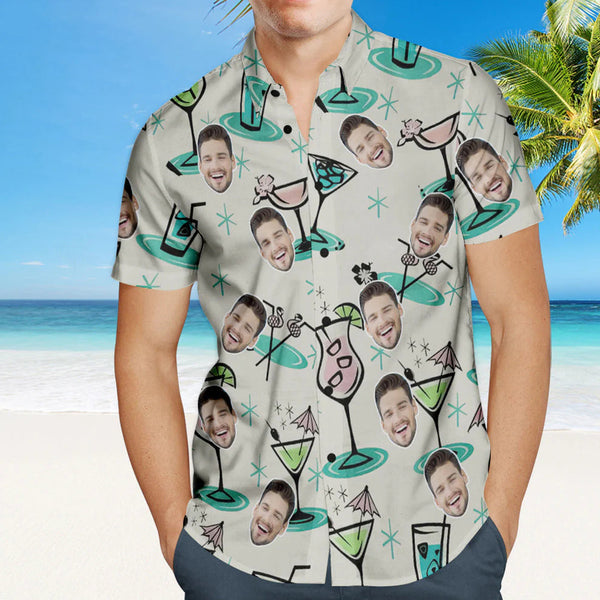 Custom Cocktail Party Hawaiian Shirt Personalised Face Shirt