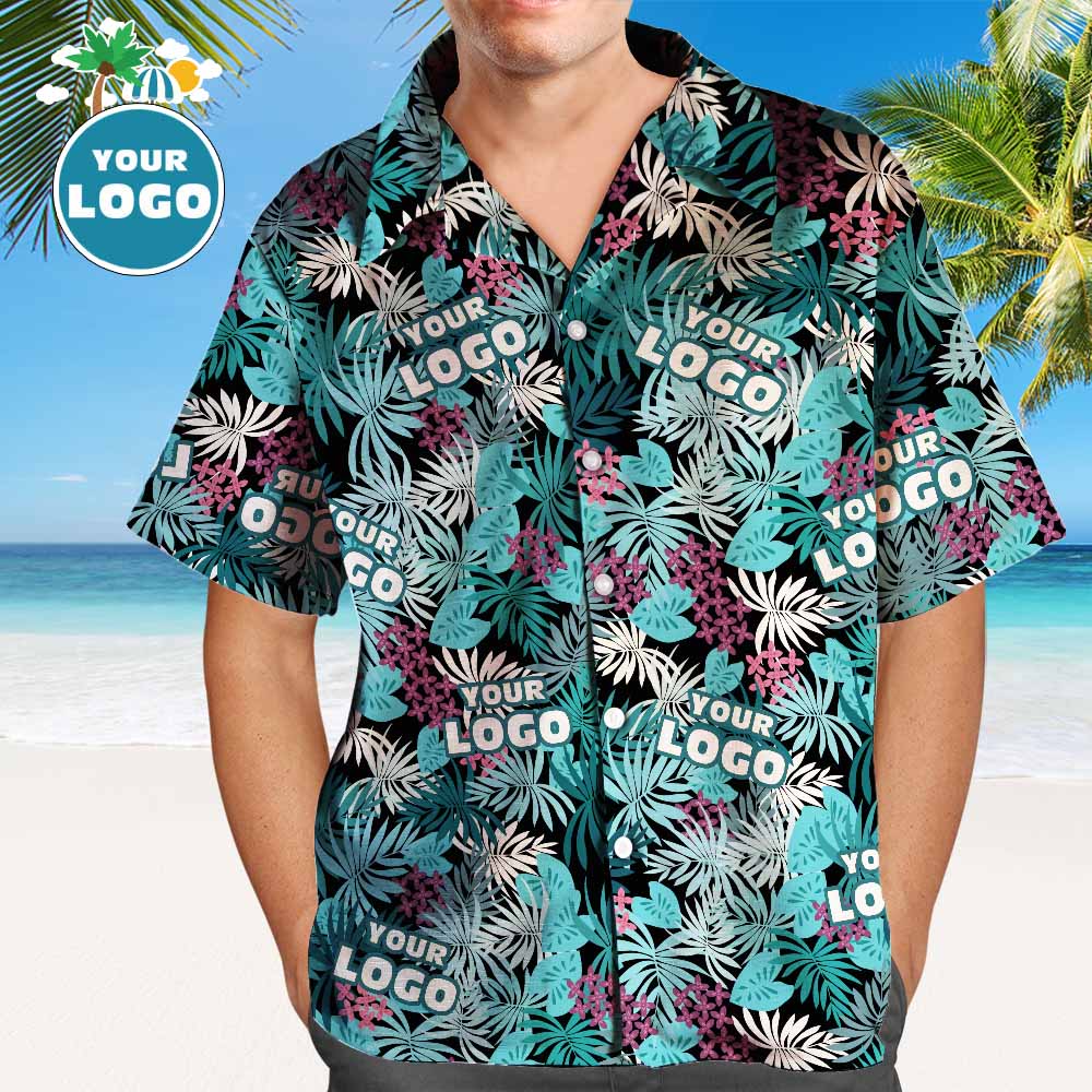 Personalised Face Hawaiian Shirt with Leaves
