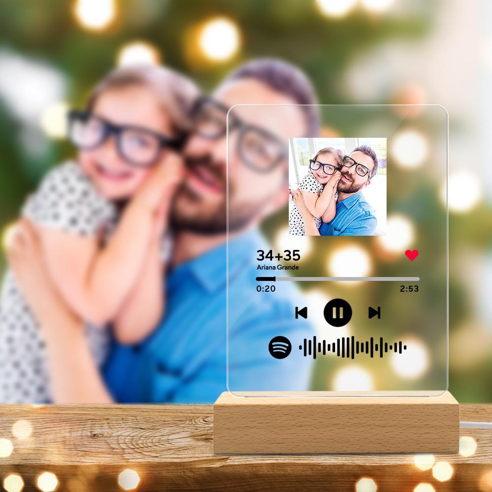 Personalized Spotify Code Music Plaque Night Light Gifts For Kids (5.9in x 7.7in)