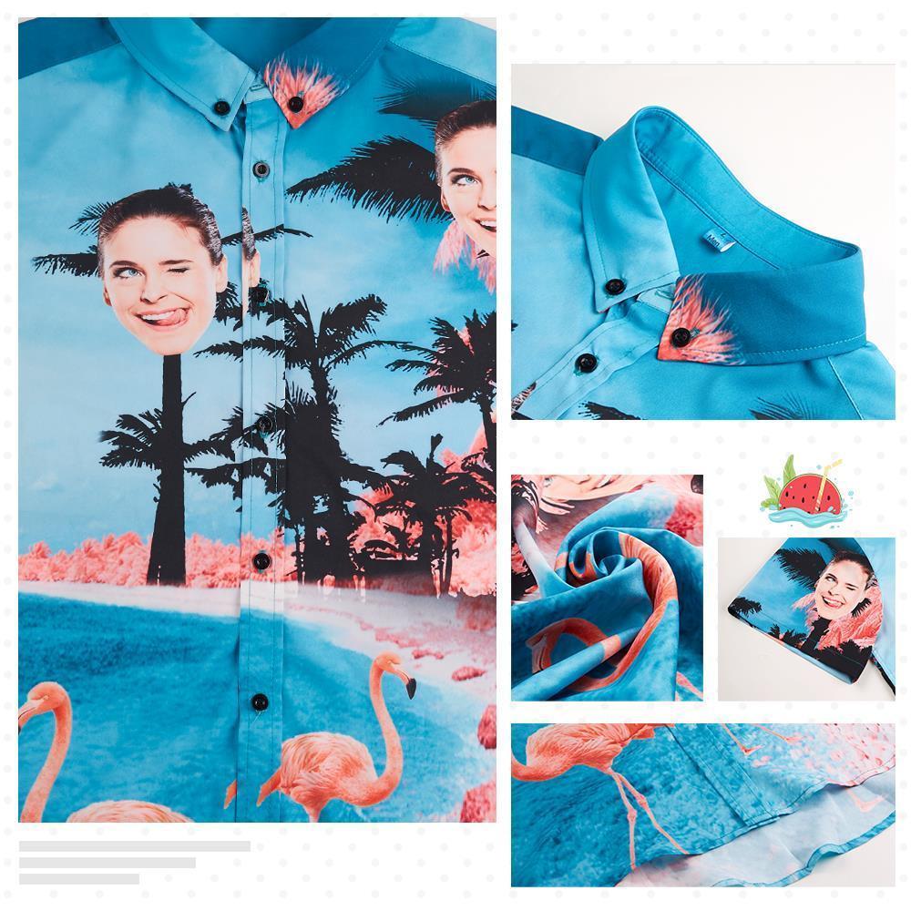 Custom Hawaiian Shirt with Face UK All Over Print Colorful Flowers