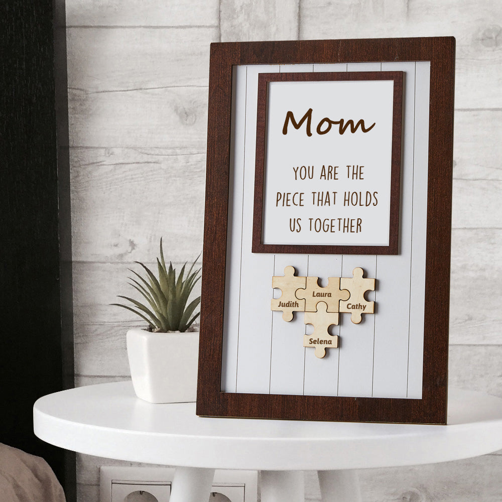 Mum Puzzle Frame You Are The Piece That Holds Us Together Personalized Name Gift Perfect Mum