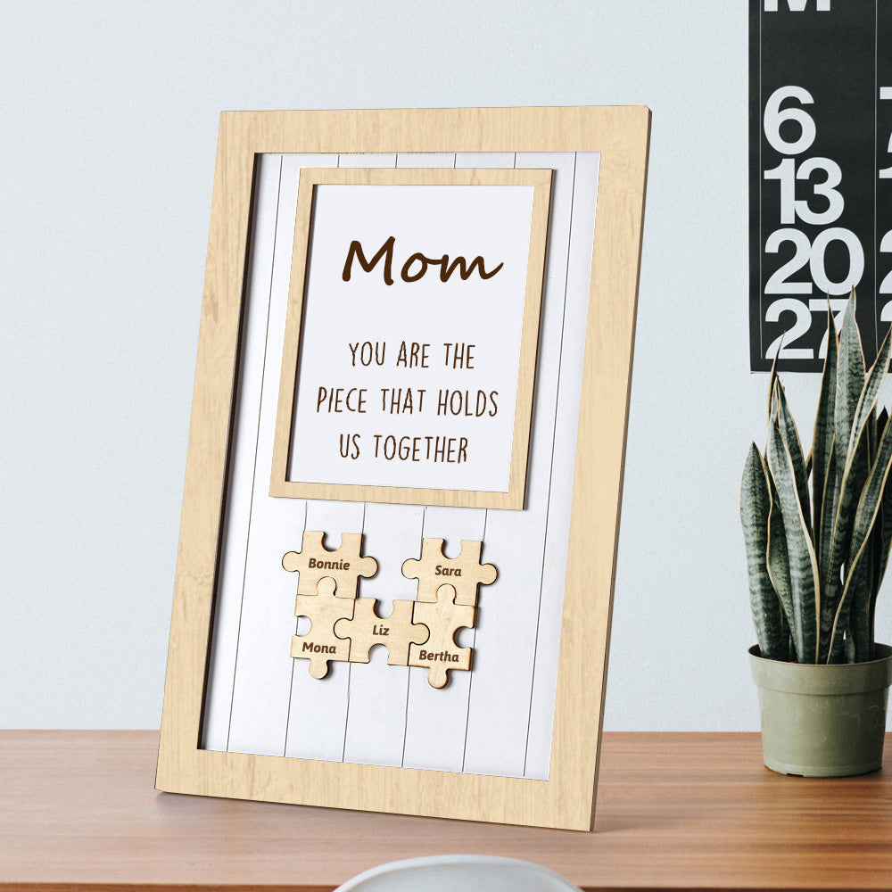 Mum Puzzle Frame You Are The Piece That Holds Us Together Personalized Name Gift Perfect Mum