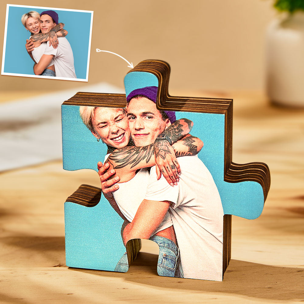 Custom Photo Jigsaw Frame Decoration Personalised Picture Puzzle Piece  Desktop Decoration