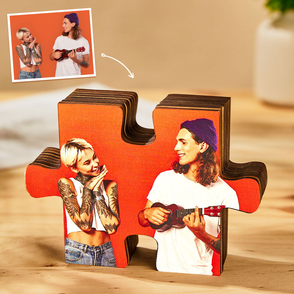 Custom Photo Jigsaw Frame Decoration Personalised Picture Puzzle Piece  Desktop Decoration