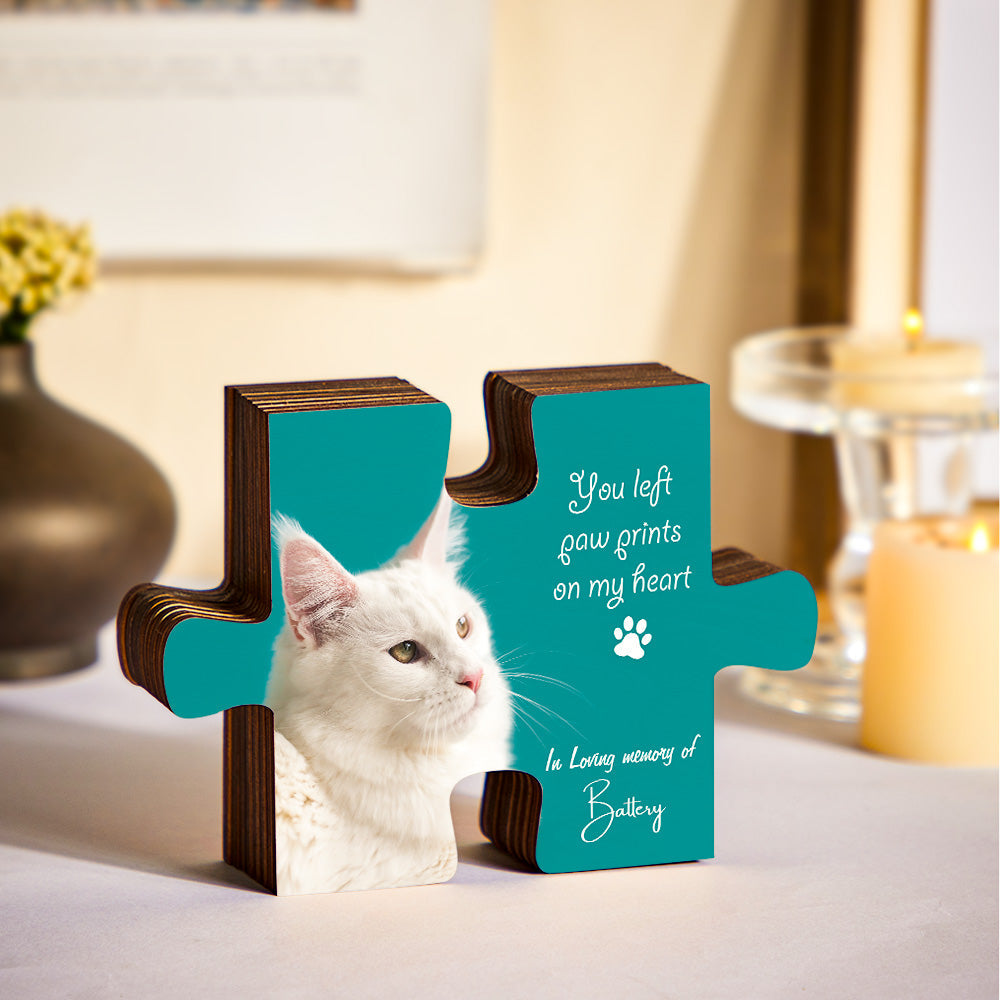 Custom Pet Photo Text Jigsaw Frame Decoration Personalised Picture Memorial Frame