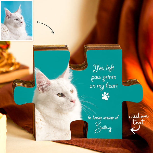 Custom Pet Photo Text Jigsaw Frame Decoration Personalised Picture Memorial Frame