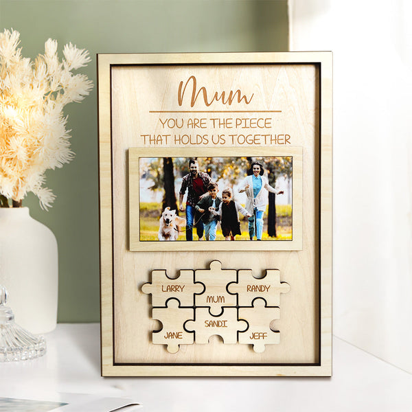 Custom Mum You Are the Piece That Holds Us Together Puzzle Piece Sign Personalised Mum Puzzle Frame