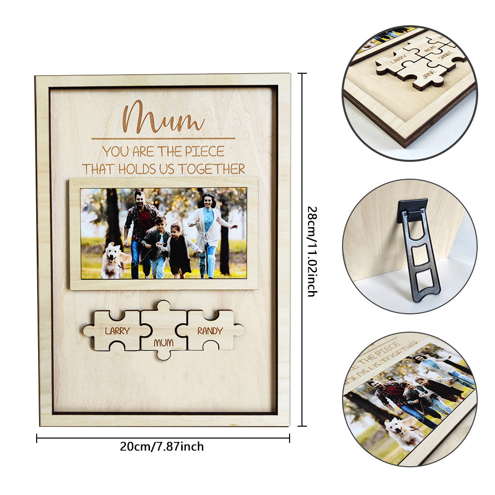 Custom Mum You Are the Piece That Holds Us Together Puzzle Piece Sign Personalised Mum Puzzle Frame