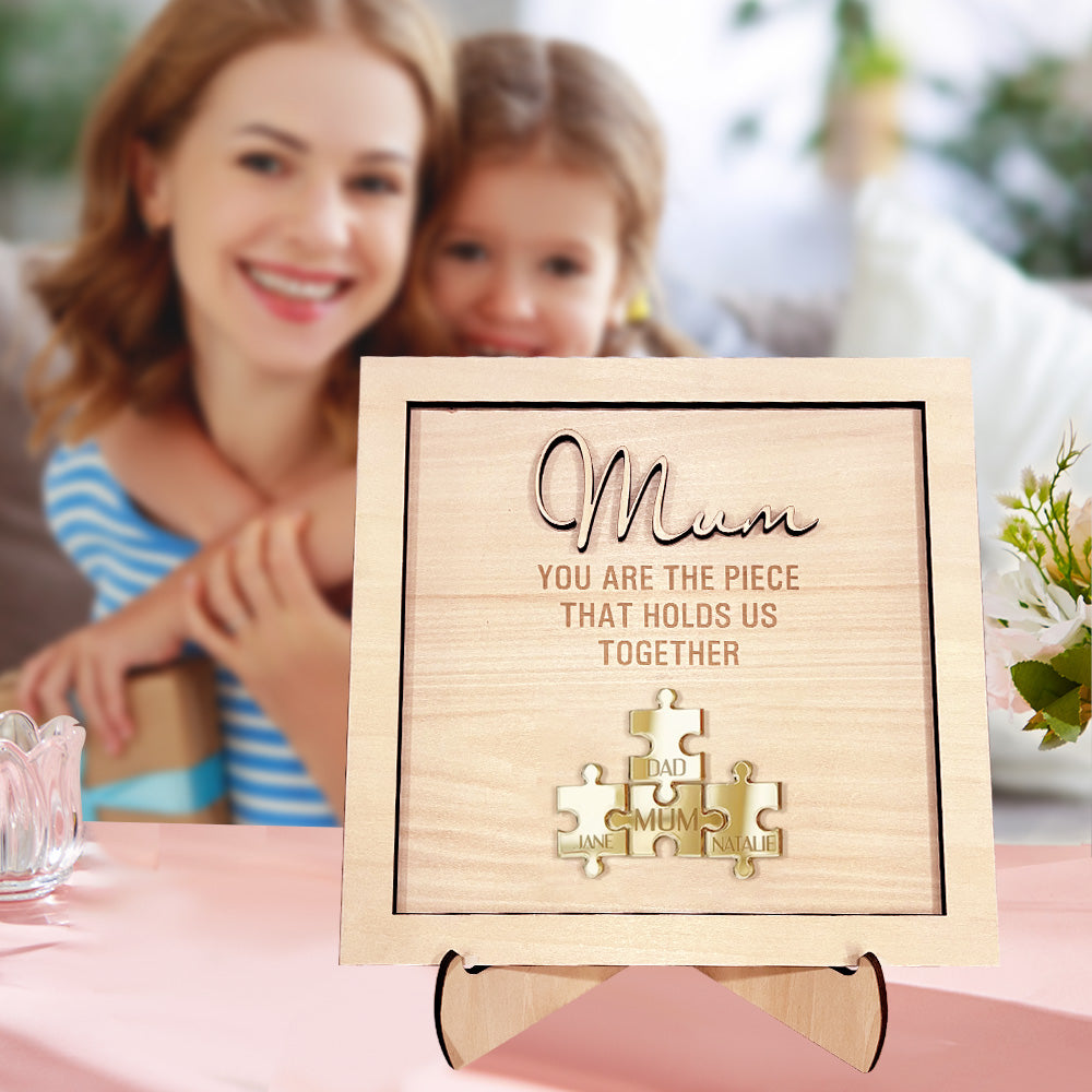 You Are the Piece That Holds Us Together Personalised Mum Puzzle Plaque Mother's Day Gift