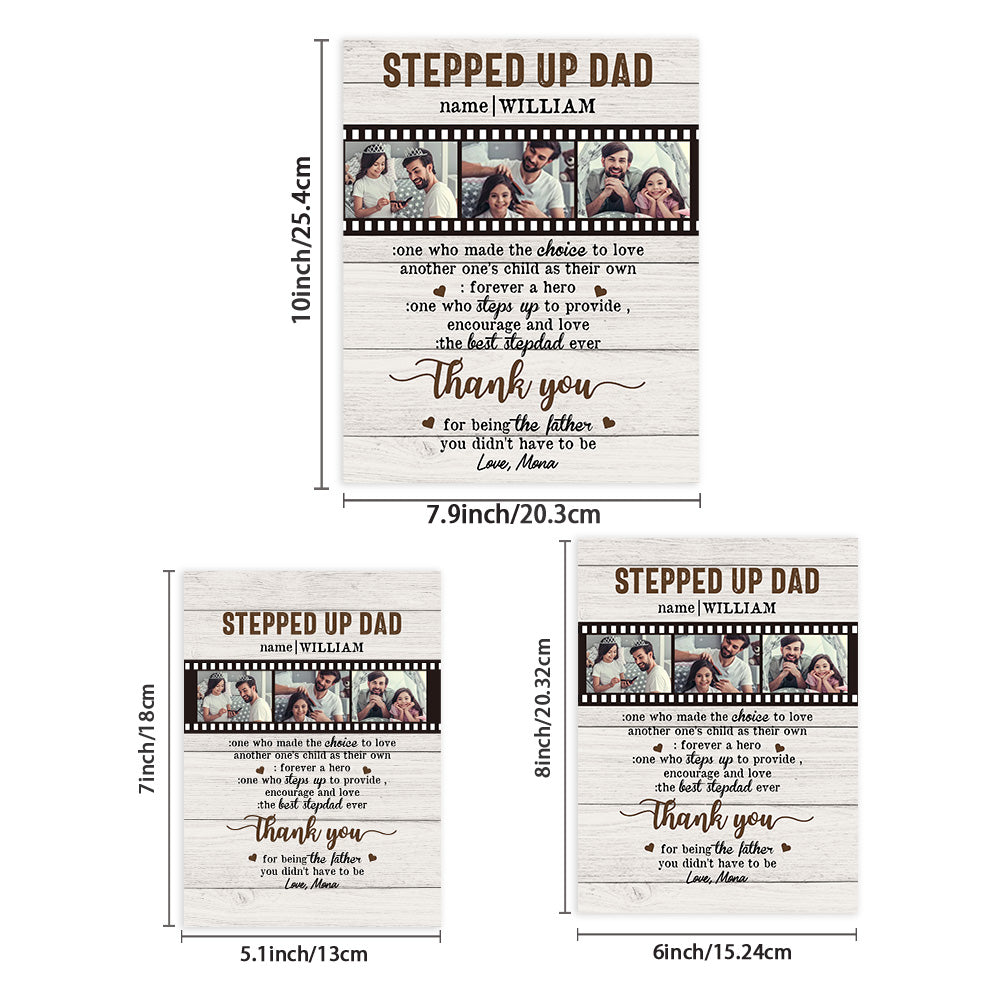 Personalised Desktop Picture Frame Custom Stepped Up Dad Film Sign Father's Day Gift