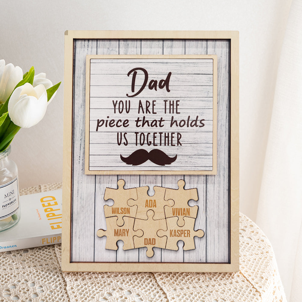 Personalised Dad Puzzle Beard Plaque You Are the Piece That Holds Us Together Gifts for Dad