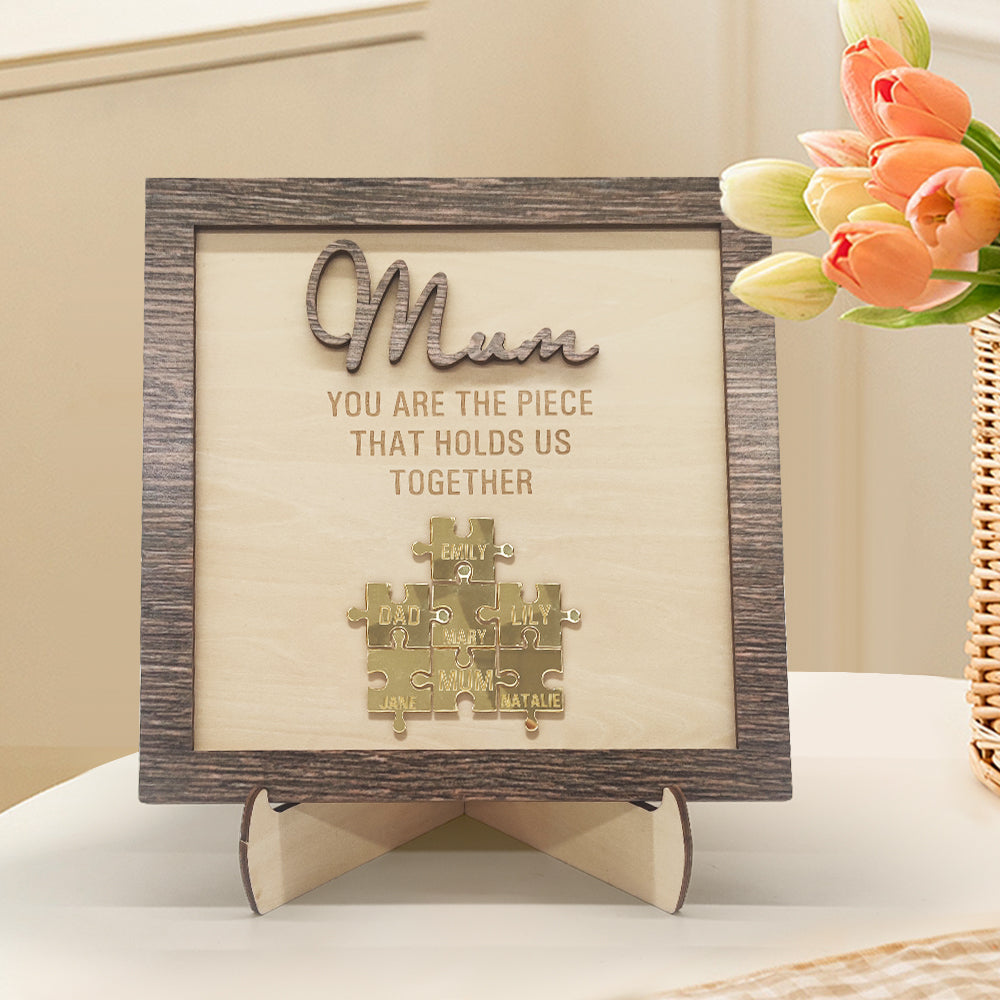 Personalised Mum Puzzle Plaque You Are the Piece That Holds Us Together Mother's Day Gift