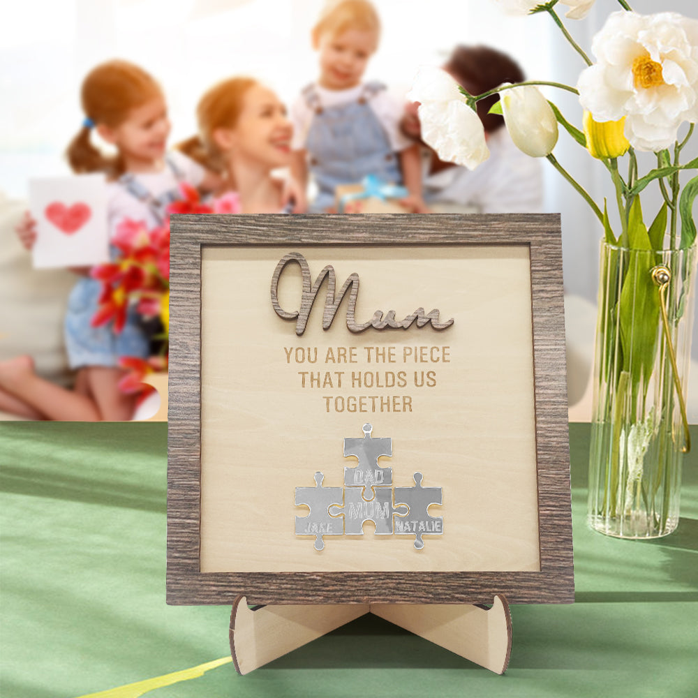 Personalised Mum Puzzle Plaque You Are the Piece That Holds Us Together Mother's Day Gift
