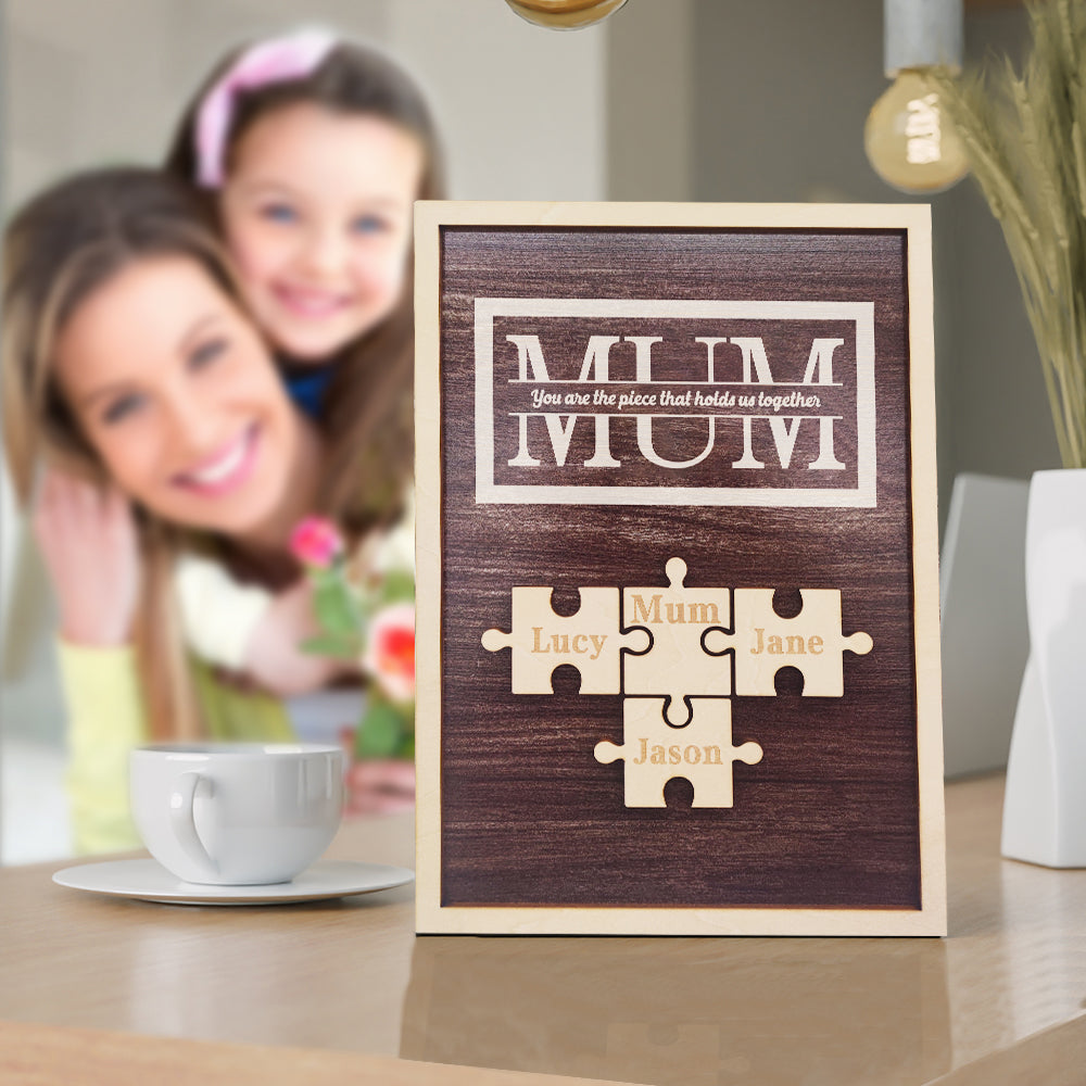 Personalised Mum Puzzle Plaque You Are the Piece That Holds Us Together Gifts for Mum