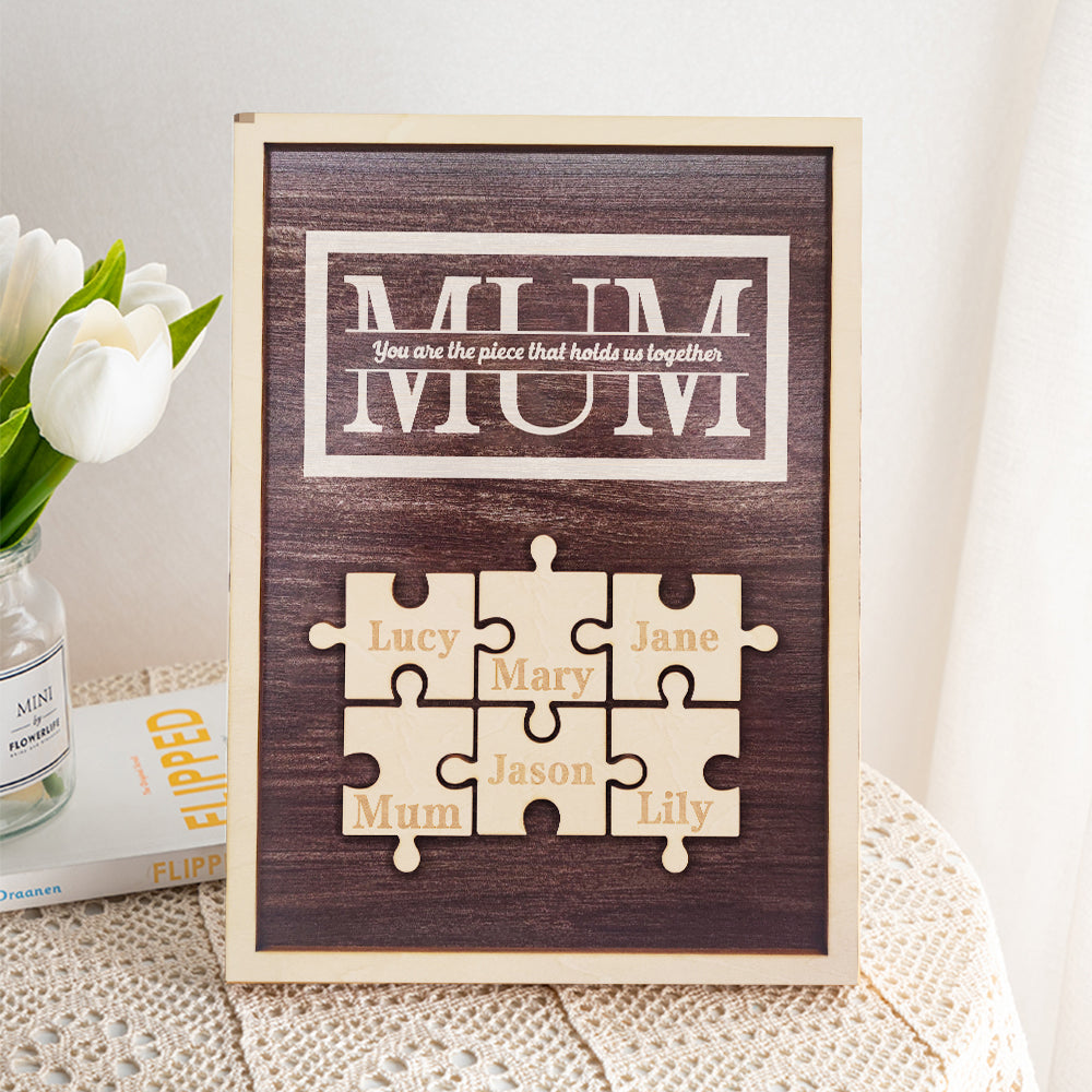 Personalised Mum Puzzle Plaque You Are the Piece That Holds Us Together Gifts for Mum