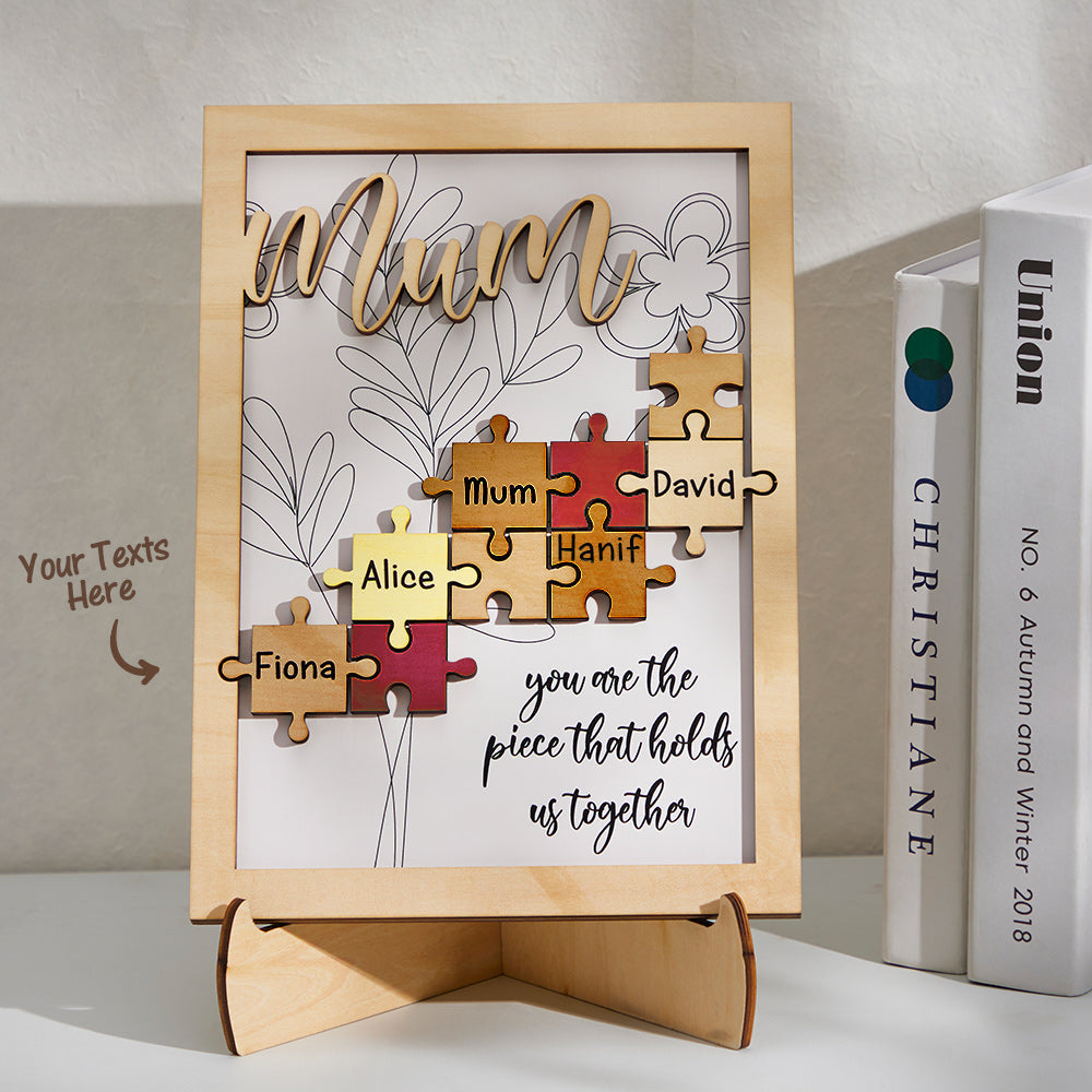 Custom Name Puzzle Ornament Creative Wooden Gifts for MUM
