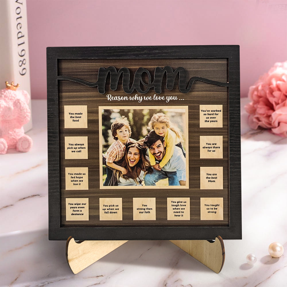 Personalised Wooden Ornament 12 Reasons Why We Love You Plaque Unique Gift for Mom