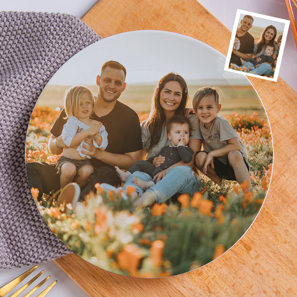 Personalized Dinner Plate Custom Photo Ceramics Dinner Plate Tableware Gifts for Family