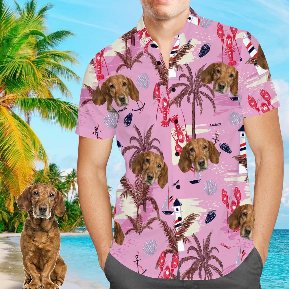 Chinoiserie Hawaiian Shirts, Pet Dog Shirt, Summer Casual Button-Down Shirts