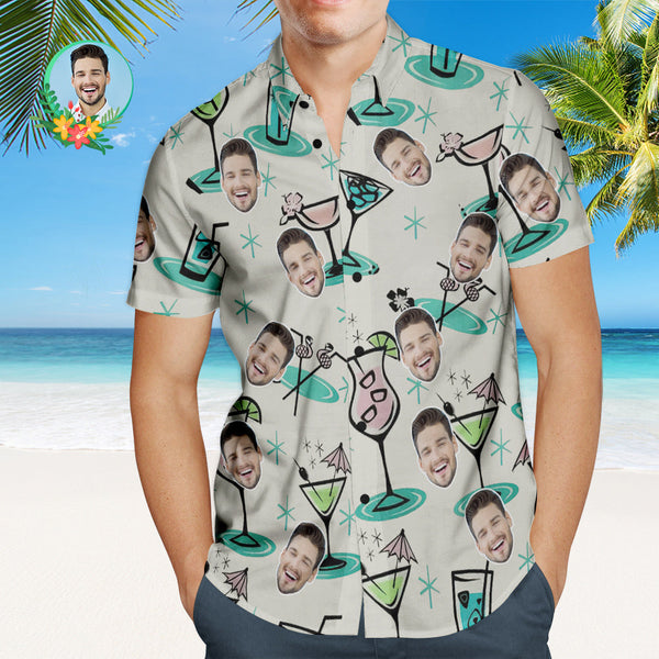 Custom Cocktail Party Hawaiian Shirt Personalised Face Shirt