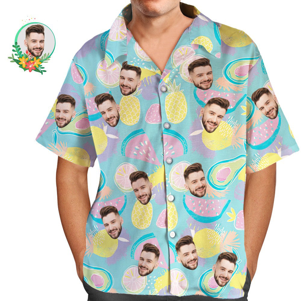 Custom Hawaiian Shirt with Face Enjoy Summer Time Men's All Over Print Aloha Shirt