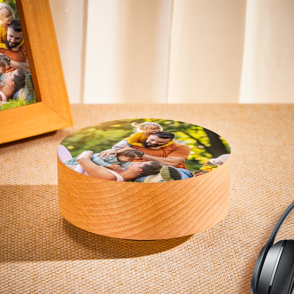 Custom Photo Wooden Music Box Rotating Base Music Tabel Decoration