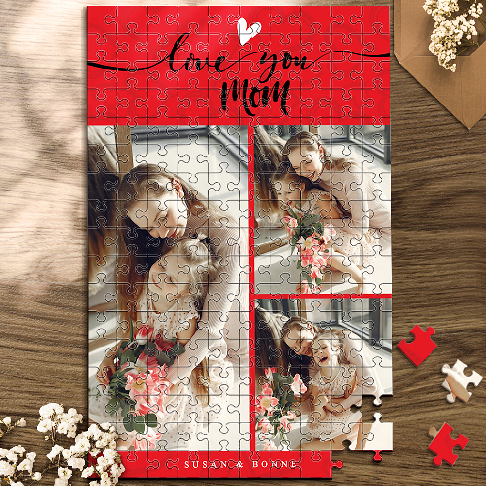 Custom Photo Jigsaw Puzzle I Love You Mom Good Indoor Gifts 35-1000 Pieces