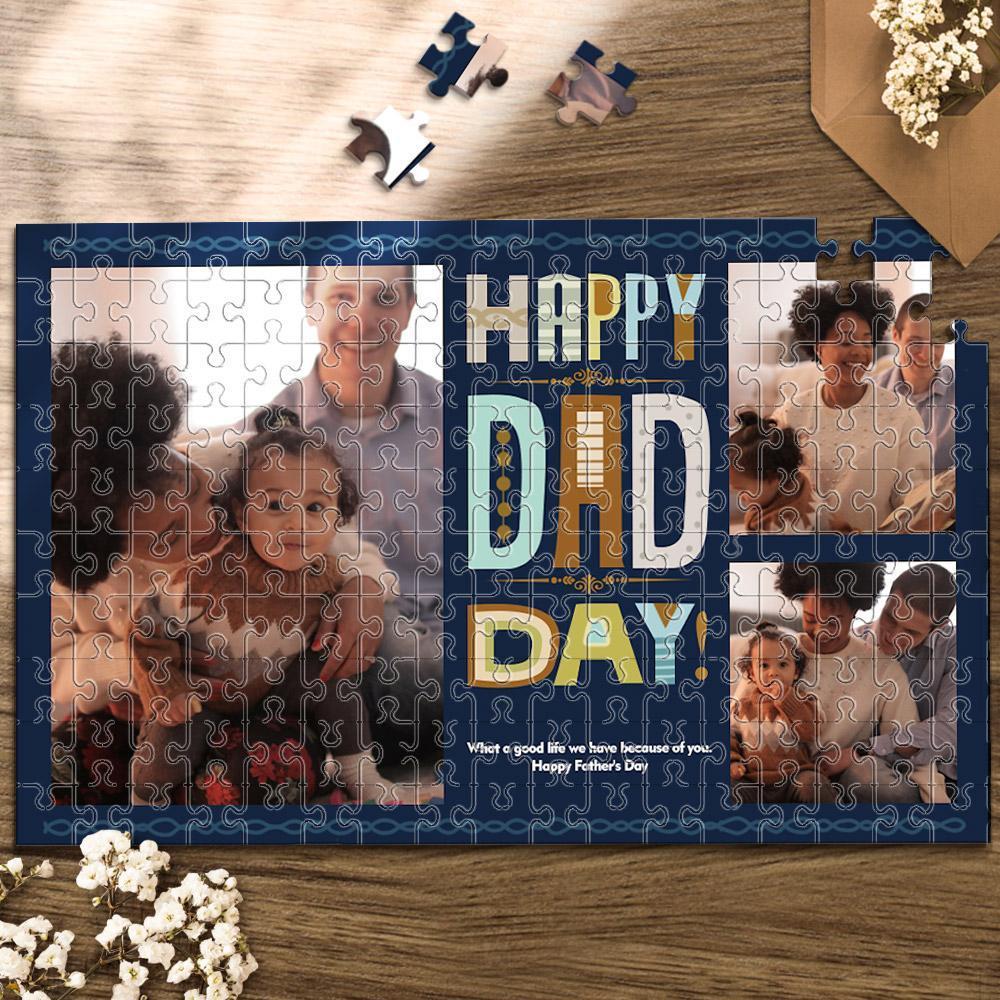 Custom Photo Jigsaw Puzzle Happy Dad Day Good Indoor Gifts 35 -1000 Pieces