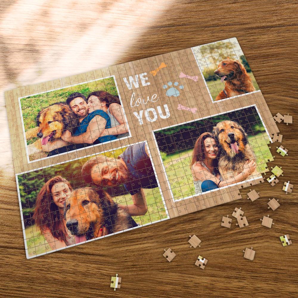 Custom Photo Jigsaw Puzzle Gift for Family We Love You Photo Puzzle