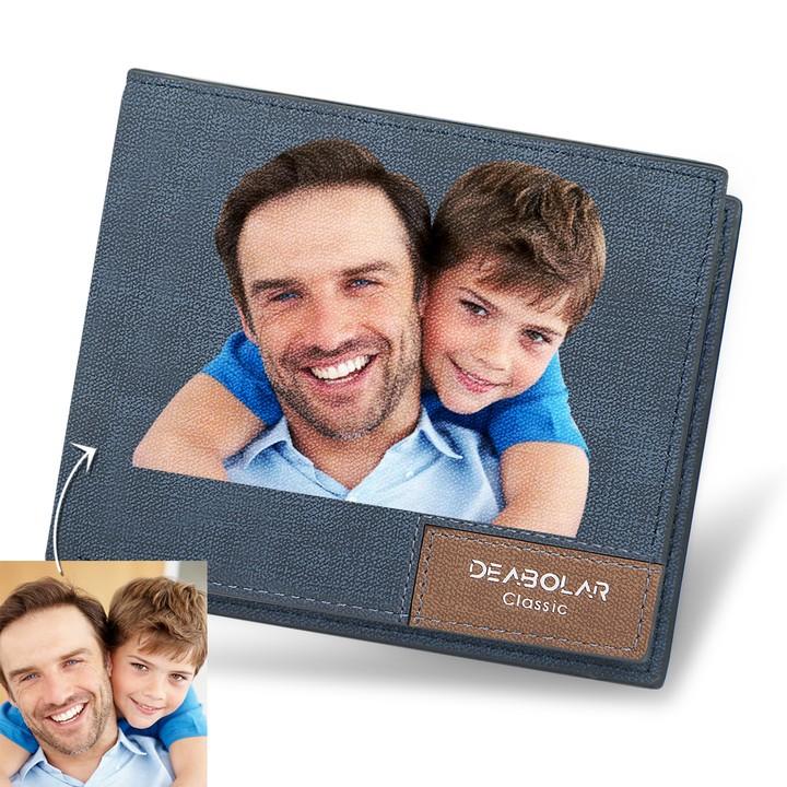 Custom Blue Leather Color Photo Wallet Gifts