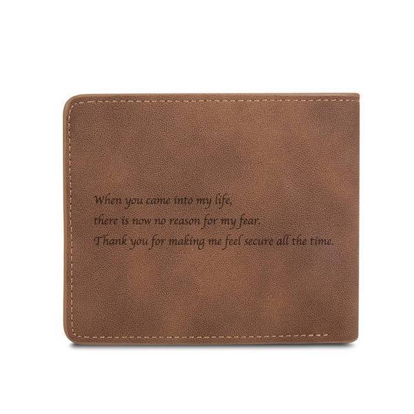 Birthday Gifts Men's Trifold Custom Photo Wallet - Brown Gifts for Him