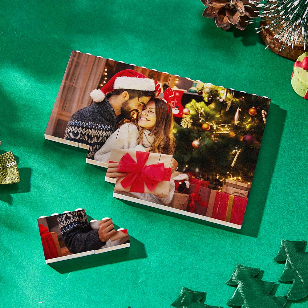 Christmas Gifts Personalised Building Brick Custom Photo Block Square Shape