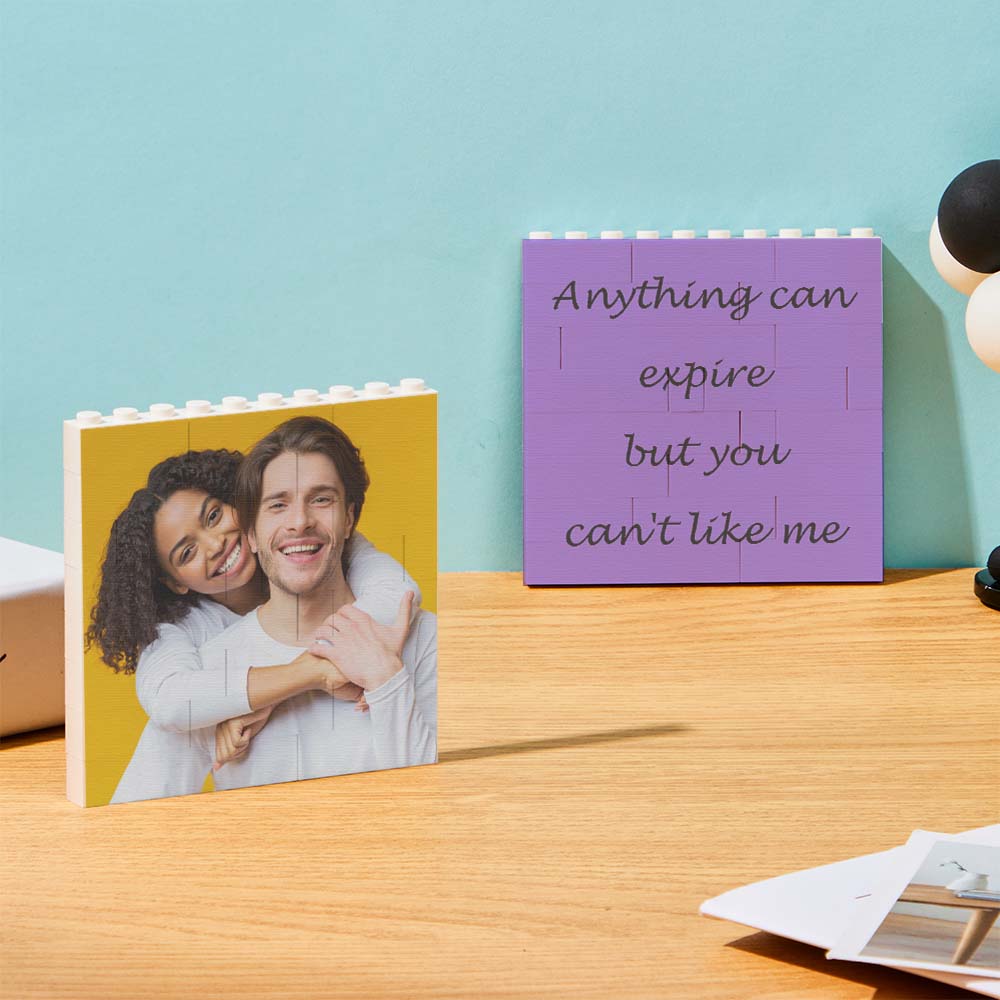 Personalised Building Brick Square Photo Block Spotify Code Custom Text Frame