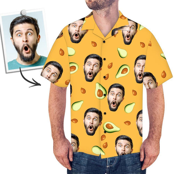 Personalised Face Hawaiian Shirt for Men Avocado