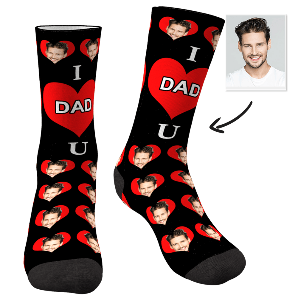 Custom Face Socks Love Dad Gifts For Father