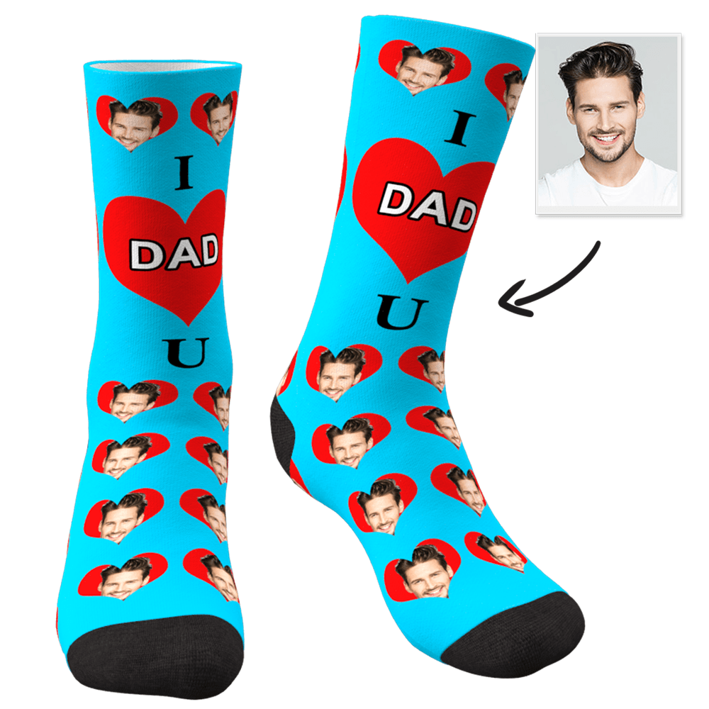 Custom Face Socks Love Dad Gifts For Father
