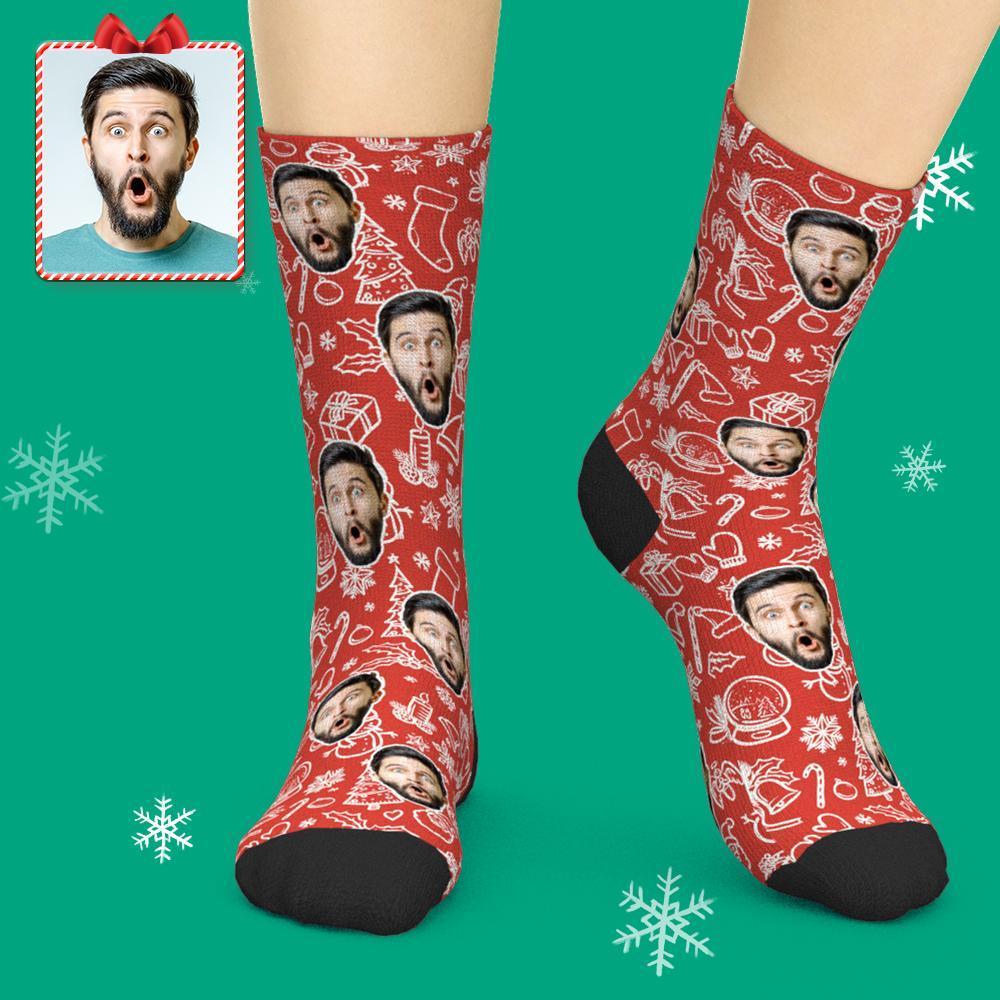 Custom Face Socks  Personalised Photo Socks Add Pictures Christmas Socks - For Family