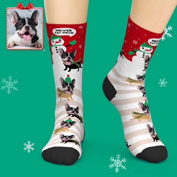 Personalised Photo Socks Custom Face Socks Add Pictures Christmas Photo Socks - Never Eat Snow