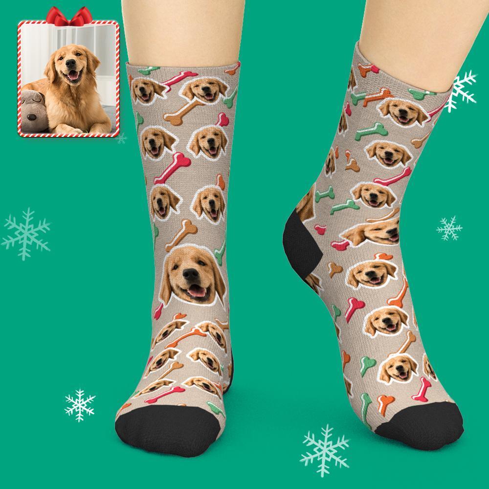 Custom Pet Face Socks Personalised Photo Socks Add Pictures - Dog Face On Socks
