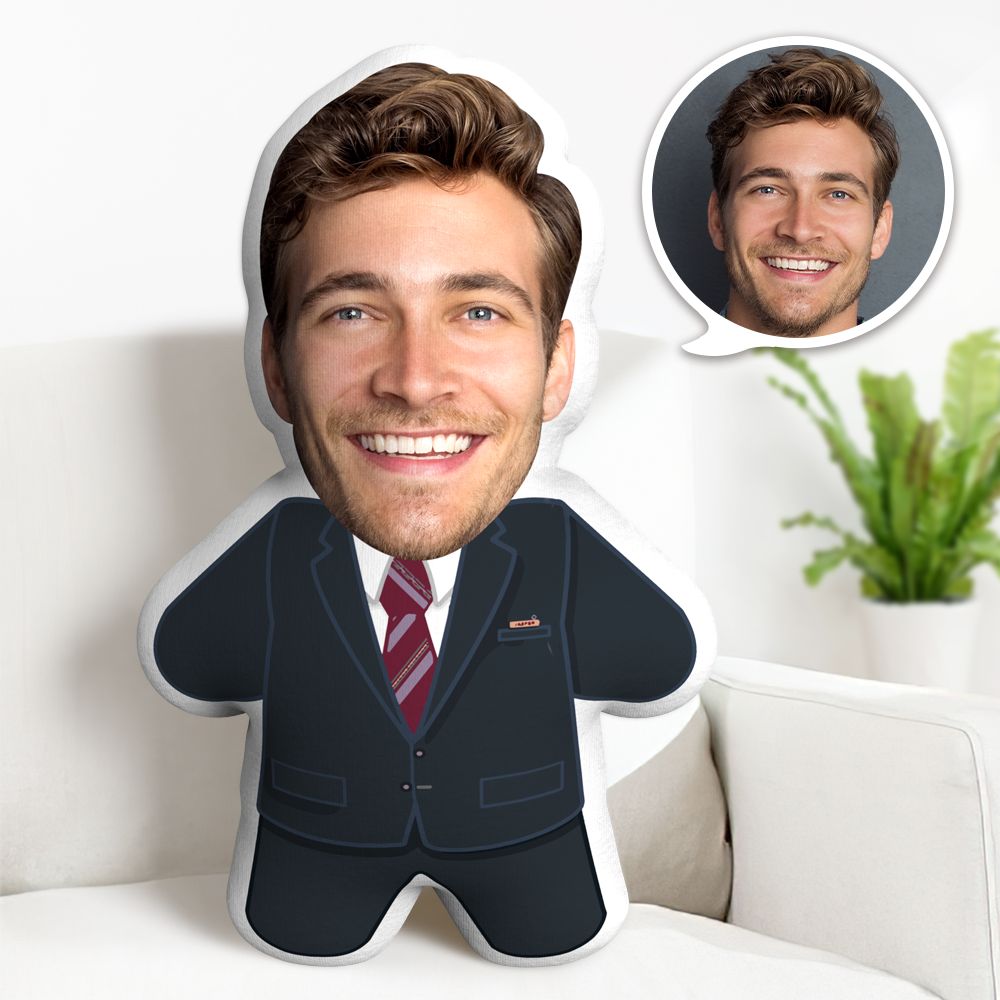 Custom Face Pillow Gentleman Minime Personalised Photo Minime Pillow Gifts